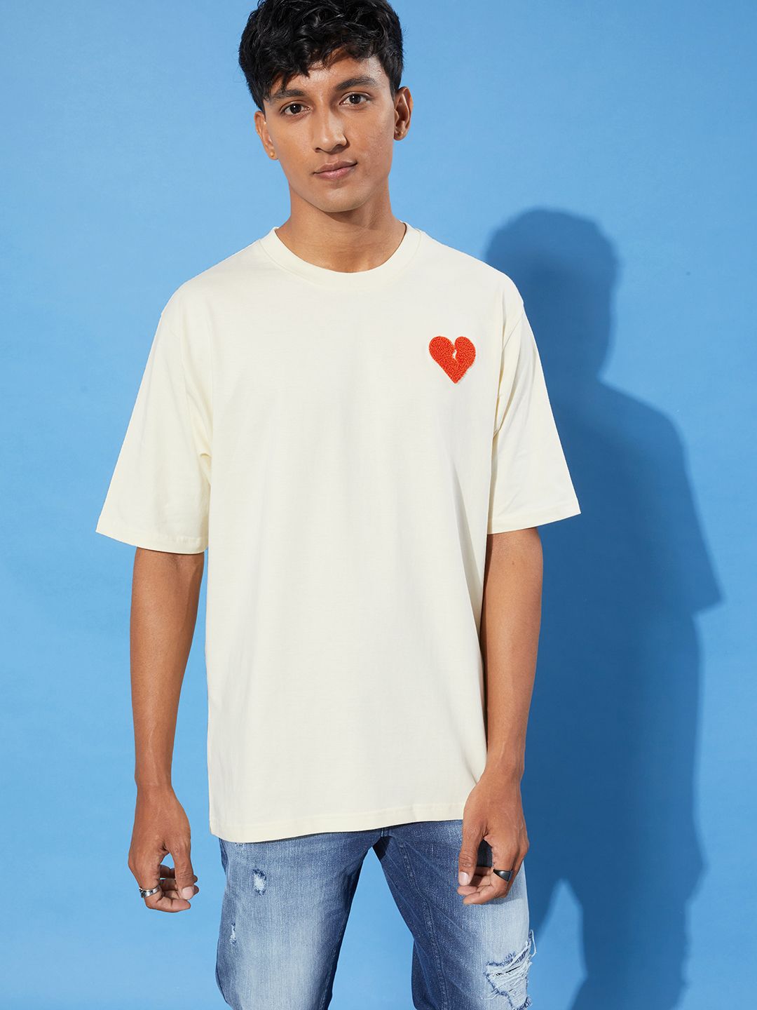 Difference of Opinion Off White Typographic Oversized T-Shirt