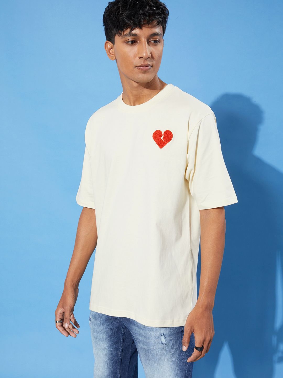 Difference of Opinion Off White Typographic Oversized T-Shirt